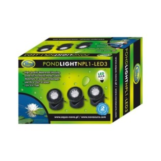 AQUA NOVA WODOODPORNA LAMPA LED  3x1,6W 12V szkiełka kolorowe - 3