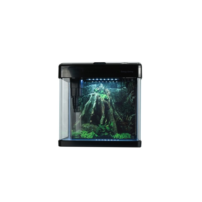 AQUA NOVA Akwarium 19L LED, gięte szkło, filtr + oświetlenie, czarne - 1