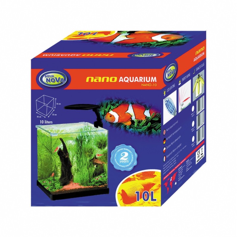 AQUA NOVA Akwarium NANO 10L LED, gięte szkło, filtr + oświetlenie, czarne - 4
