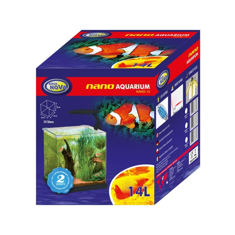 AQUA NOVA Akwarium NANO 14L LED gięte szkło, filtr + oświetlenie, czarne - 3