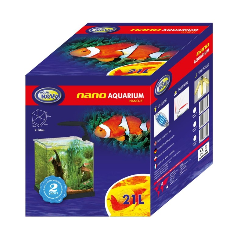 AQUA NOVA Akwarium NANO 21L LED gięte szkło, filtr + oświetlenie, czarne - 2