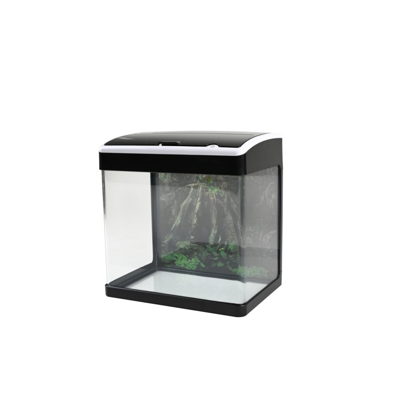 AQUA NOVA Akwarium 19L LED, gięte szkło, filtr + oświetlenie, czarne + biała ramka - 2