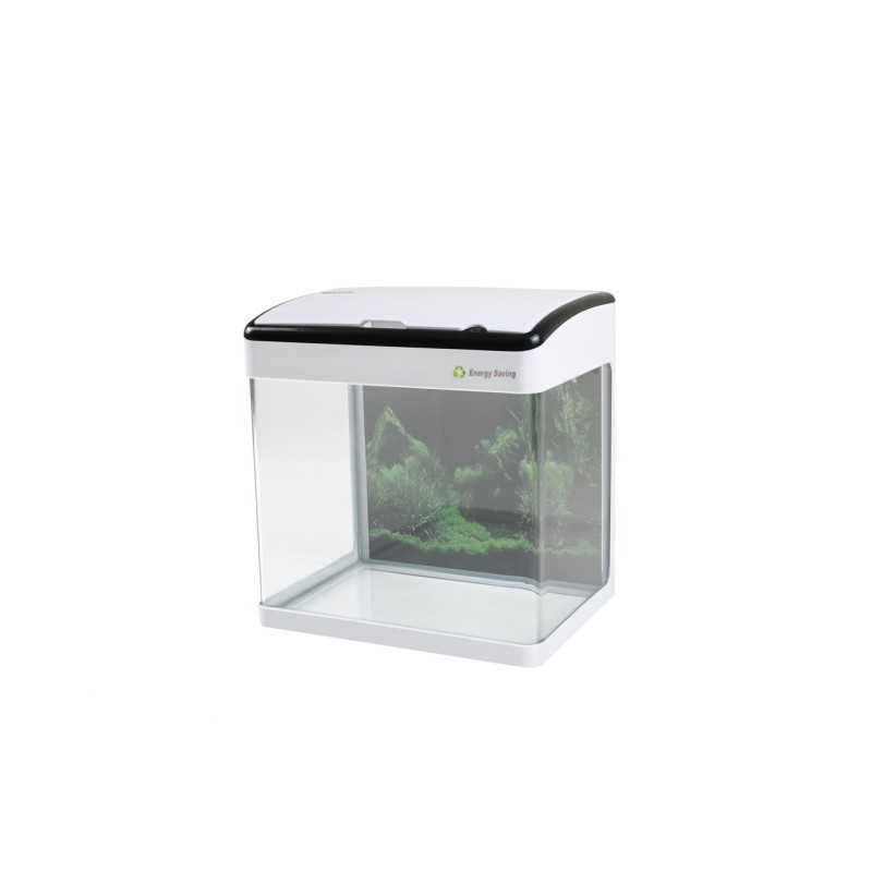 AQUA NOVA Akwarium 19L LED, gięte szkło, filtr + oświetlenie, białe + czarna ramka - 4