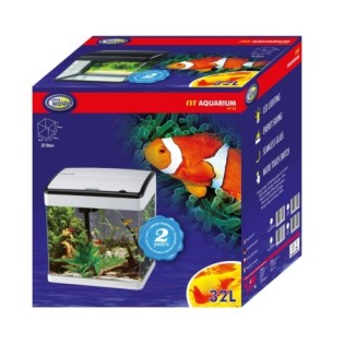AQUA NOVA Akwarium 32L LED, gięte szkło, filtr + oświetlenie, białe + czarna ramka - 3