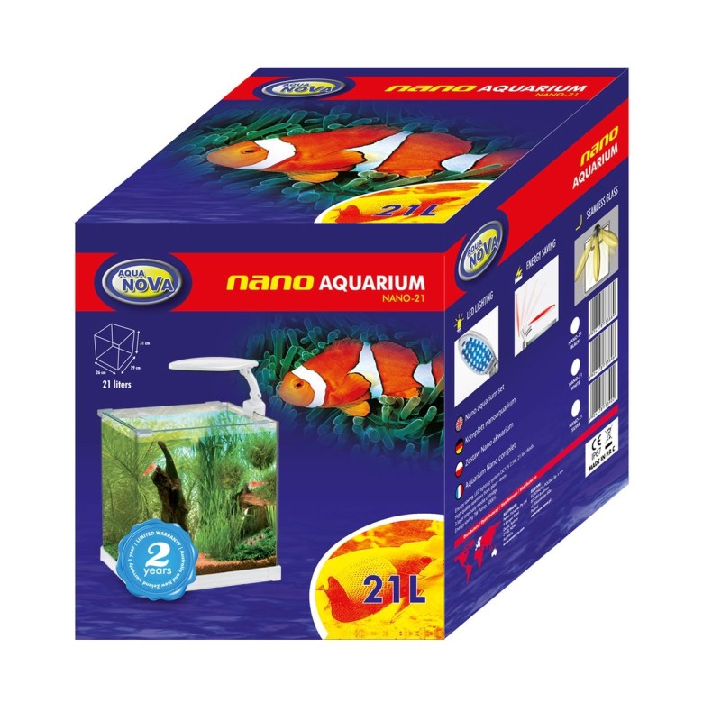 AQUA NOVA Akwarium NANO 21L LED gięte szkło, filtr + oświetlenie, białe - 3