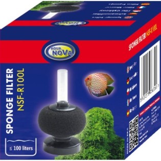 AQUA NOVA Sponge Filter NSF-R100L (NSF-R100L) - Filtr gąbkowy, okrągły do akwarium do 100L - 1