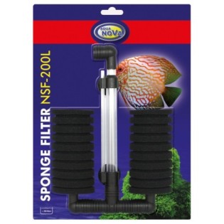 AQUA NOVA Sponge Filter NSF-200L (NSF-200L) - Filtr wewnętrzny, gąbkowy dwukomorowy do akwarium - 2