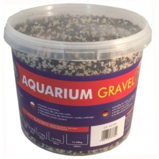 AQUA NOVA Żwir naturalny, wiadro 5kg, biało czarny – bazalt + dolomit - 1