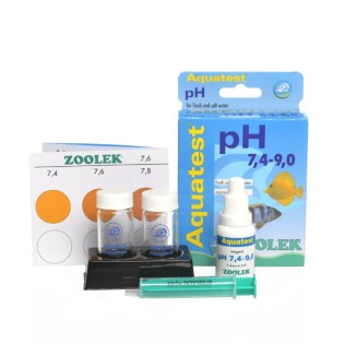 ZOOLEK Aquatest pH 7,4-9,0 (1110) - Test na pH w zakresie 7.4-9.0 do akwarium słodkowodnego i morskiego 1 szt. - 1