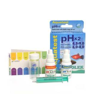 ZOOLEK Aquatest pH x2 (1020) - Test na pH w zakresie ogólnym 4.5 - 9.0 i zawężonym 6.0 - 8.0 do akwarium słodkowodnego 1 szt. -