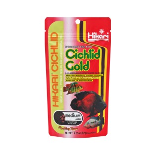 HIKARI Cichlid Gold Medium 57g (04311) - Pływający pokarm dla pielęgnic i innych ryb tropikalnych - 1