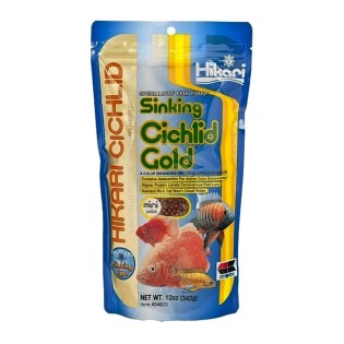 HIKARI Cichlid Gold Sinking Mini 342g (04633) - Tonący pokarm dla pielęgnic i innych ryb tropikalnych - 1