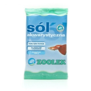 ZOOLEK Sól akwarystyczna torebka (7001) - Zwalczanie chorób i poprawa kondycji ryb 100g - 1